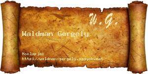 Waldman Gergely névjegykártya